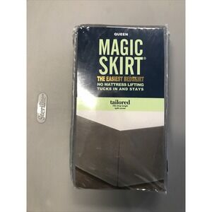 New MAGIC SKIRT - Tailored 15" Drop Length - Queen Size - Gray - Bed skirt, Home